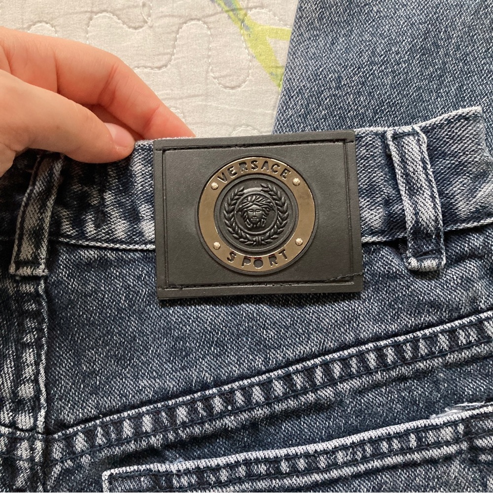 VTG 00s Versace High Waisted Gray Jeans 👑 - Picture 3 of 7